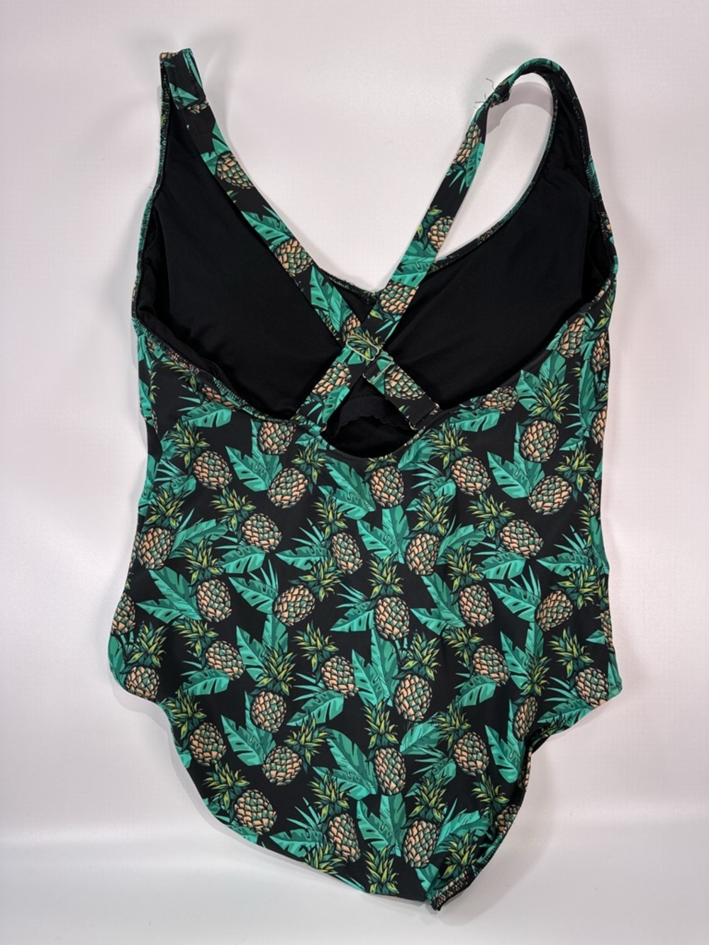 Meundies Women One Piece Swimsuit Pineapple Print Deep V Xl — image 3 of 8